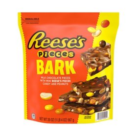 REESE'S PIECES Milk Chocolate Candy with Peanuts Bark, 20 oz.