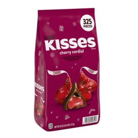 HERSHEY'S KISSES Christmas Cherry Cordial Flavored Candy, 325 pcs.