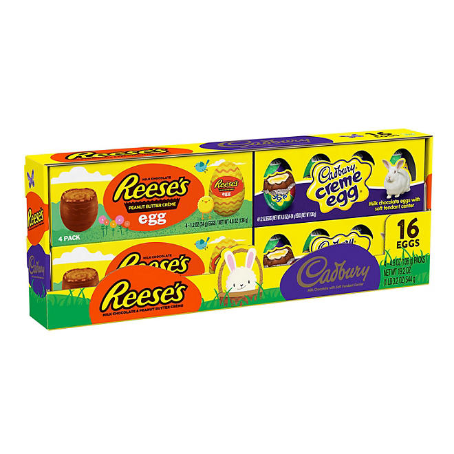 CADBURY and REESE'S Milk Chocolate Egg, Easter Candy 1.2 oz., 16 pcs.