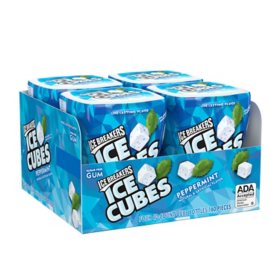 ICE BREAKERS Ice Cubes, Peppermint Sugar Free Chewing Gum, 40 pcs., 4 pk.