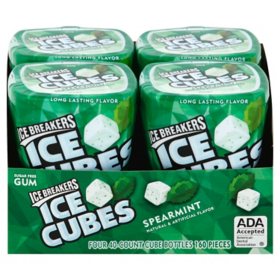 ICE BREAKERS Ice Cubes Spearmint Sugar Free Gum, 40 pcs., 4 pk.