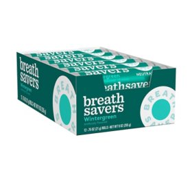 BREATH SAVERS Wintergreen Sugar Free Breath Mints Rolls 0.75 oz., 24 ct.