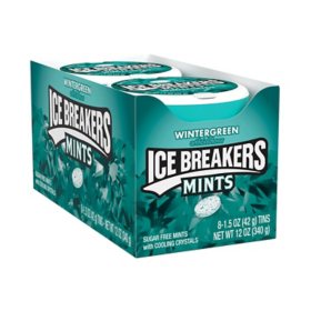 ICE BREAKERS Wintergreen Sugar Free Breath Mints, 1.5 oz., 8 pk.