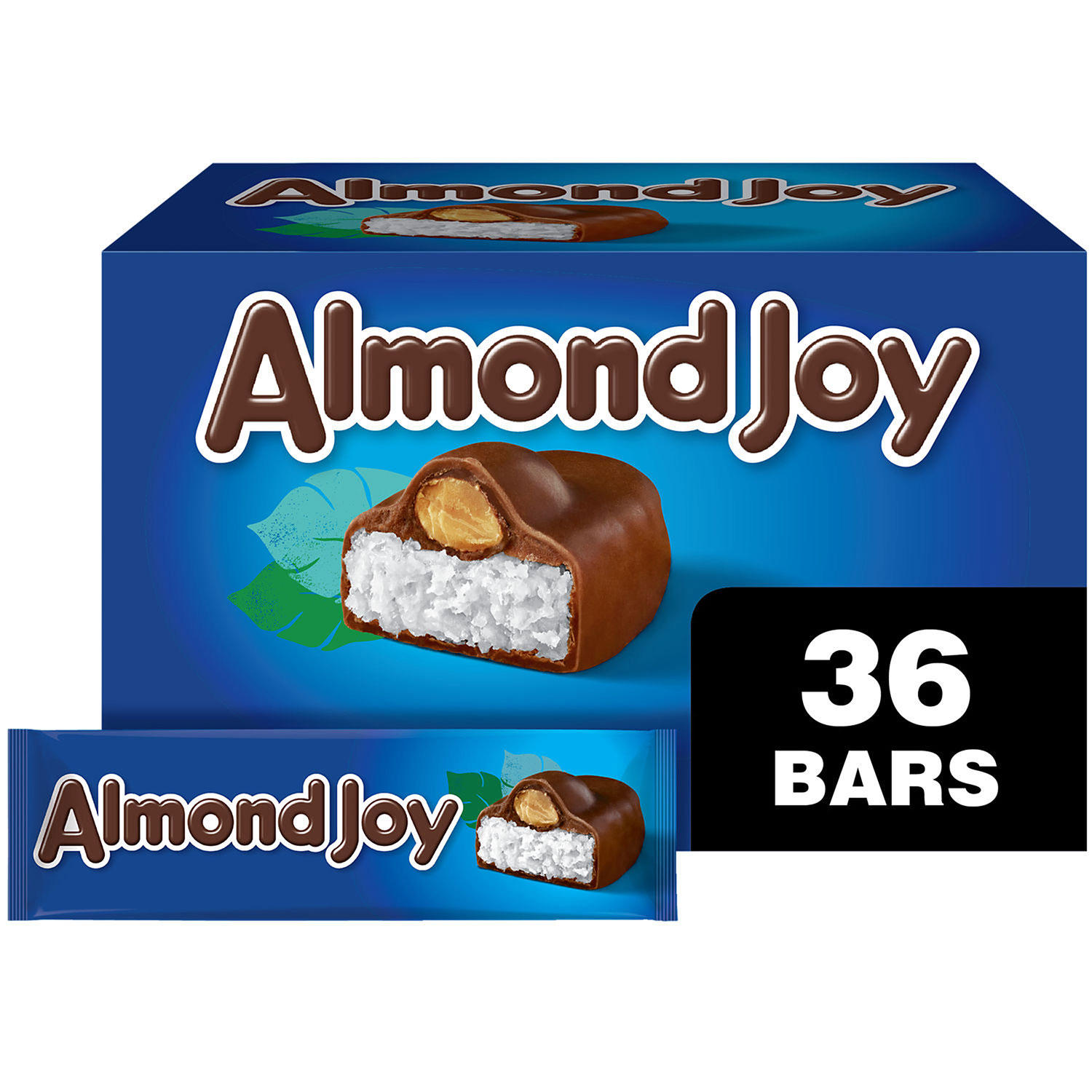 ALMOND JOY Coconut and Almond Chocolate Candy Bars, Full Size, 36 pk.