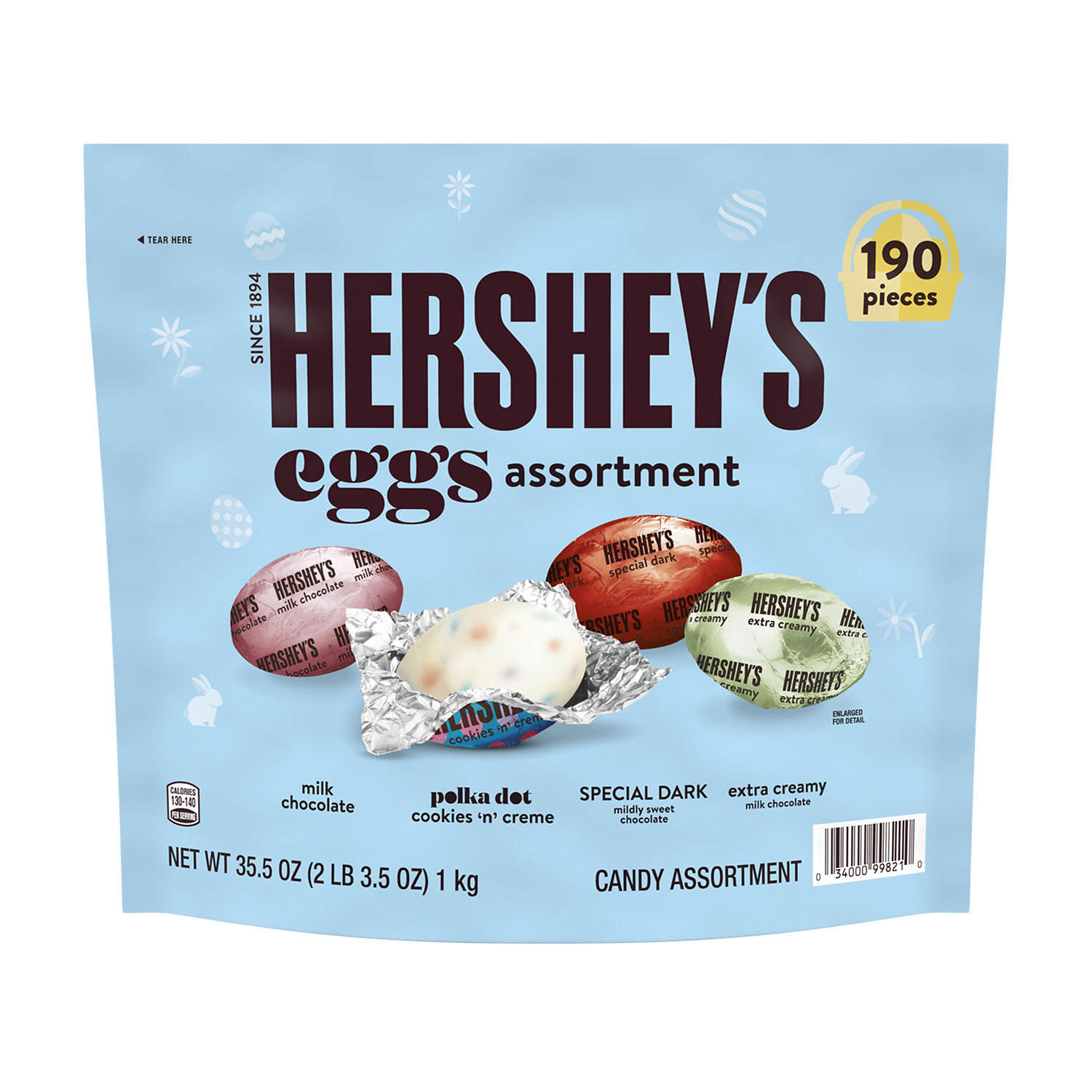 HERSHEY'S Assorted Flavored Eggs, Easter Candy (190 pcs)