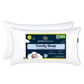 Serta Perfect Sleeper Comfy Sleep Eco-Friendly Bed Pillow, 2 Pack (Assorted Sizes)