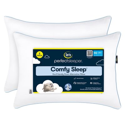 Serta Perfect Sleeper Comfy Sleep Eco-Friendly Bed Pillow, 2 Pack (Assorted  Sizes) - Sam's Club