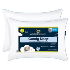 SertaPedic Won't Go Flat Pillow, Standard/Queen, White