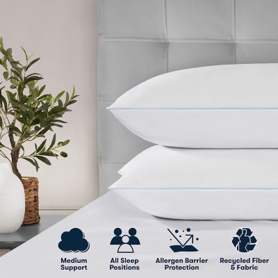 Serta Perfect Sleeper Comfy Sleep Eco-Friendly Bed Pillow, 2 Pack (Assorted  Sizes)