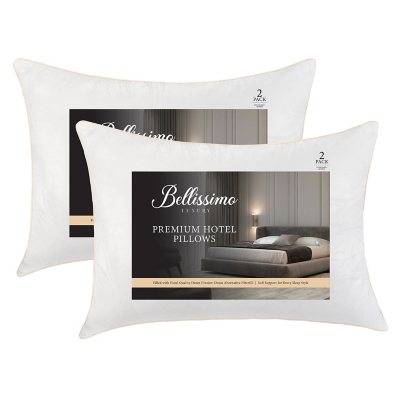 Bellissimo Premium Luxury Hotel Bed Pillow, 2 Pack (Standard/Queen)