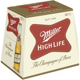 Miller High Life Lager Beer, 12 fl. oz. bottle, 12 pk.