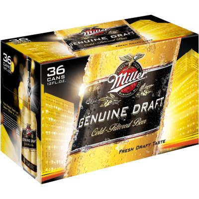 Miller Genuine Draft Beer (12 oz. cans, 36 pk.) - Sam's Club