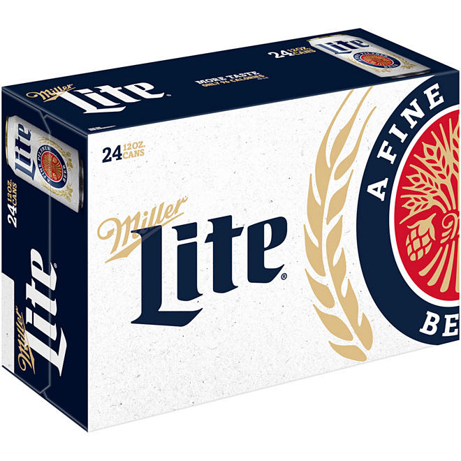 Miller Lite Lager Beer 12 fl. oz. can, 24 pk.