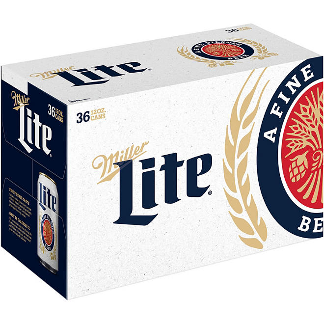 Miller Lite Lager Beer 12 fl. oz. can, 36 pk.