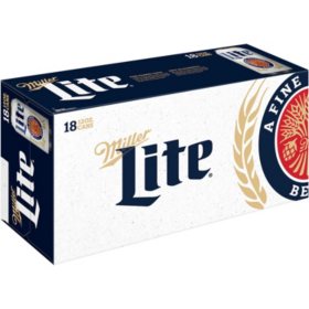 Miller Lite Lager Beer 12 fl. oz. can, 18 pk.