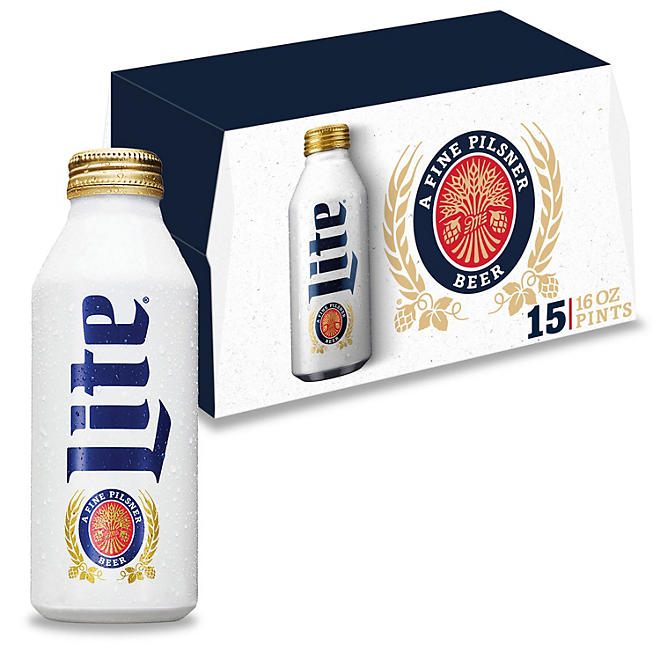 Miller Lite Lager Beer (16 fl. oz. aluminum bottle, 15 pk.)