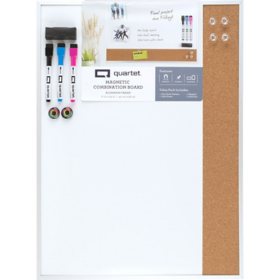 Quartet Magnetic Combination Board Value Pack, Dry-Erase & Cork, 17" x 23"