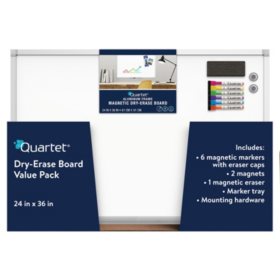 Quartet Magnetic Dry-Erase Board, 2' x 3', Euro Style Aluminum Frame Value Pack