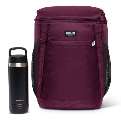 Igloo 36-Can Repreve Backpack with 24 oz. Stainless Steel Hydration Bottle  - Sam's Club