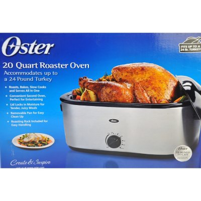 CooksEssentials 20 qt. Nonstick Stainless Steel Roaster Oven w/ 8 Hour  Timer 