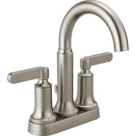 Delta Alux™ Two Handle Centerset Bathroom Faucet in Spotshield Brushed Nickel		