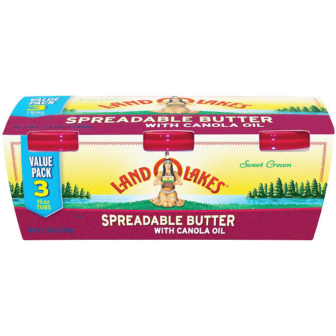 Land O'Lakes Spreadable Butter (15 oz., 3 pk.)