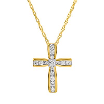 0.25 ct. t.w. Diamond Cross Pendant in 14K Yellow Gold (H-I, I1) - Sam ...