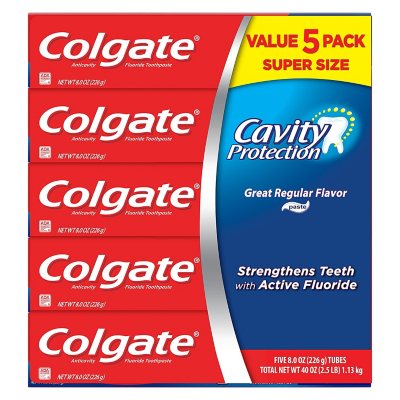 Colgate Cavity Protection Toothpaste with Fluoride, Regular Flavor