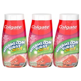 Colgate 2-in-1 Anticavity Kids' Gel Toothpaste with Fluoride, Watermelon Burst, 4.6 oz., 3 pk.