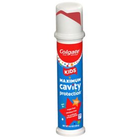 Colgate Kids Toothpaste Pump, Maximum Cavity Protection, Bubble Fruit (4.4 oz.,  4 pk.)