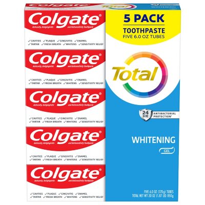 Colgate Total Whitening Gel Toothpaste (6 oz., 5 pk.) - Sam's Club