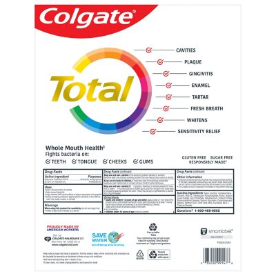 Colgate Total Whitening Gel Toothpaste - 6.0 oz - 5 Pack