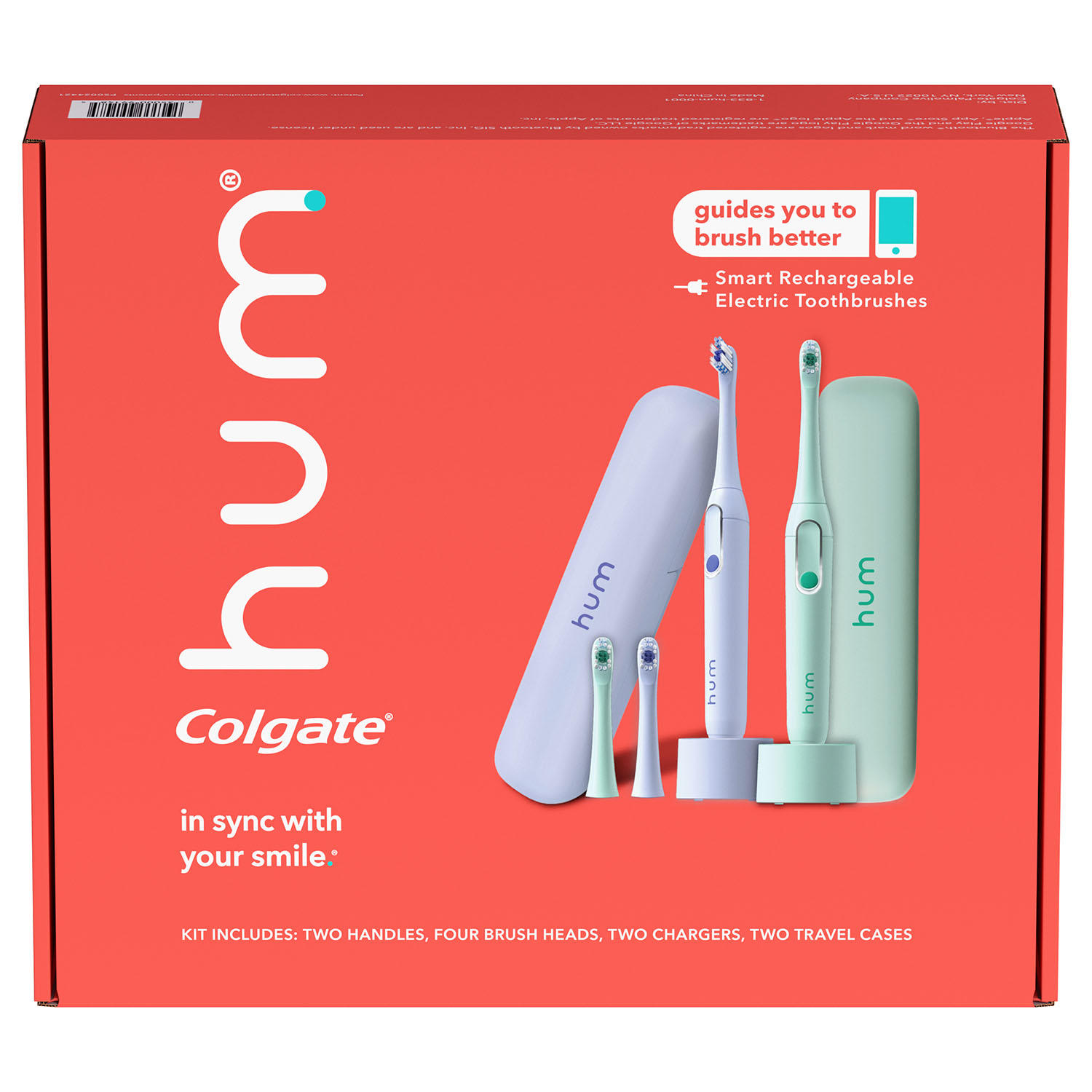 2-Pack hum by Colgate Electric Toothbrush with Travel Case