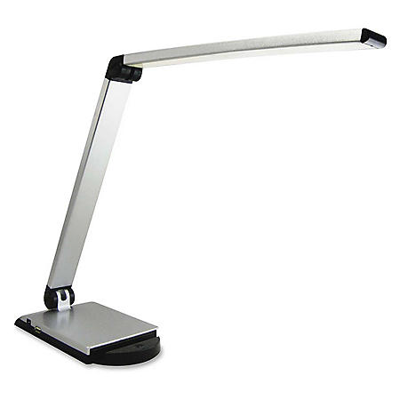 Lorell Smart Device Task Light with USB Slot, Silver