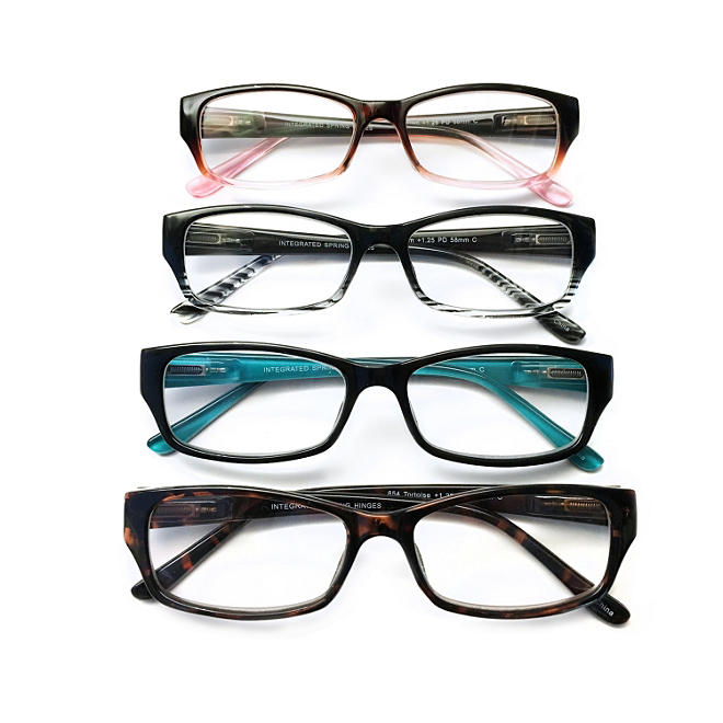 I.Image Women's Plastic 4-Pack Reading Glasses, Select Power