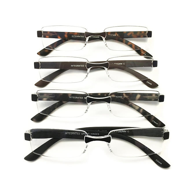 I.Image Men's Rimless 4-Pack Reading Glasses, Select Power