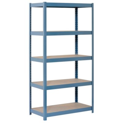 Heavy Duty 60 inch Adjustable 5-Shelf Metal Storage Rack in Navy Blue - 12 in x 30 in x 60 in