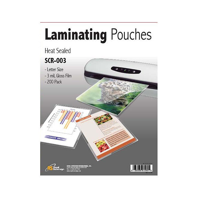 Royal Sovereign Laminating Pouches - 200 Pack