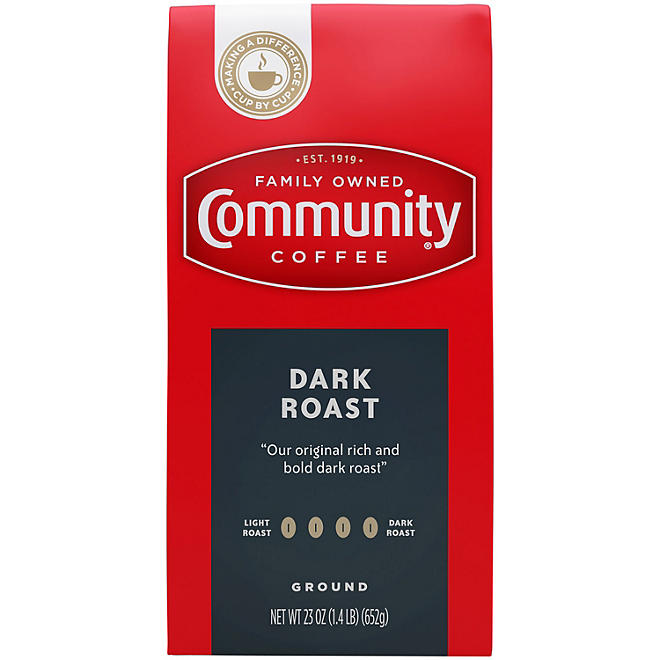 Community Coffee Ground Coffee Vacuum Sealed Pack, Dark Roast (23 oz.)