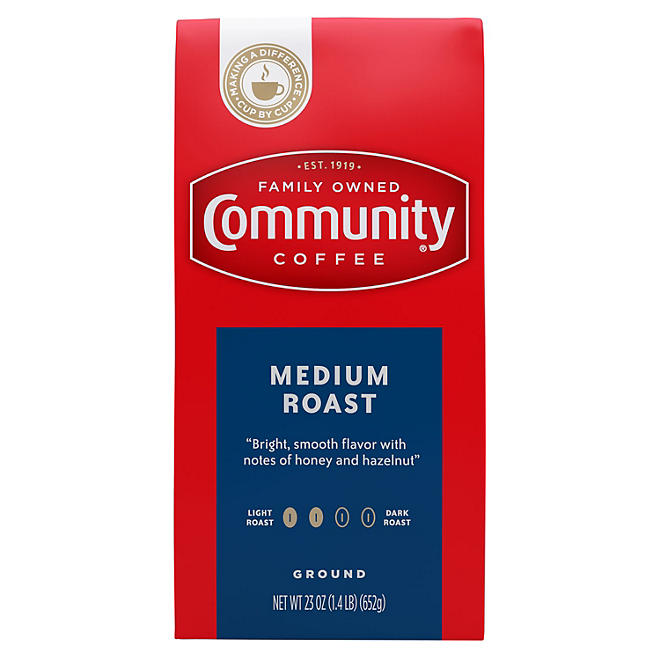 Community Coffee Ground Coffee Vacuum Sealed Pack, Medium Roast (23 oz.) 