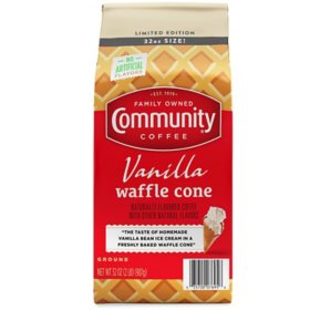 Community Coffee Ground Coffee, Vanilla Waffle Cone (32 oz.)