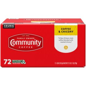 Community Coffee Coffee and Chicory Medium-Dark Roast Single Serve 72 ct.
