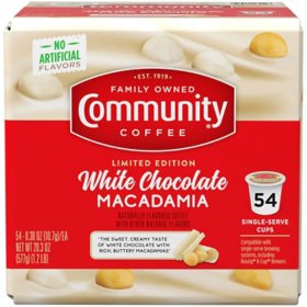 Community Coffee Single-Serve Cups, White Chocolate Macadamia (54 ct.)