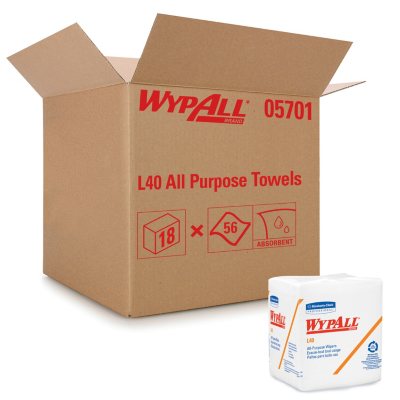 L40 Towels Wipers White New x 12 in 18 Pack WypAll 05701 56-Sheet 12-1/2 in 