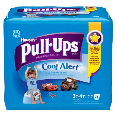 Huggies Pull-Ups Training Pants with Cool Alert for Boys, Size 3T-4T (32-40  lbs.), 52 ct. - Sam's Club