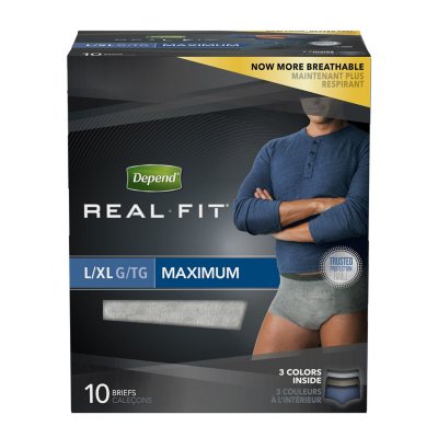 Depend Real Fit for Men Briefs, Maximum Absorbency, Large/Extra Large ...