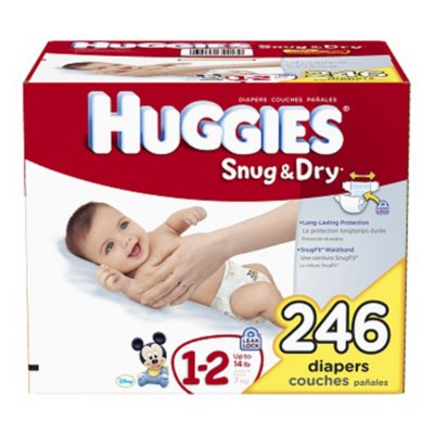 Huggies Snug & Dry Diapers Size 1-2 (Up to 14 lbs.) - 264 ct