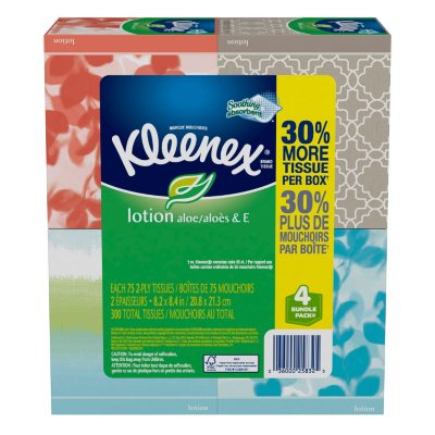 Kleenex Tissues with Lotion, Medium Count, Upright (4 pk.) - Sam's Club