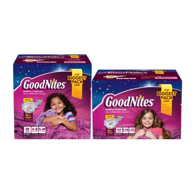 GoodNites Bedtime Underwear for Girls (Choose Your Size) Sam's Club