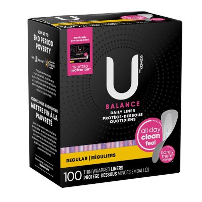 U By Kotex Balance Fragrance Free Panty Liners - Light Absorbency